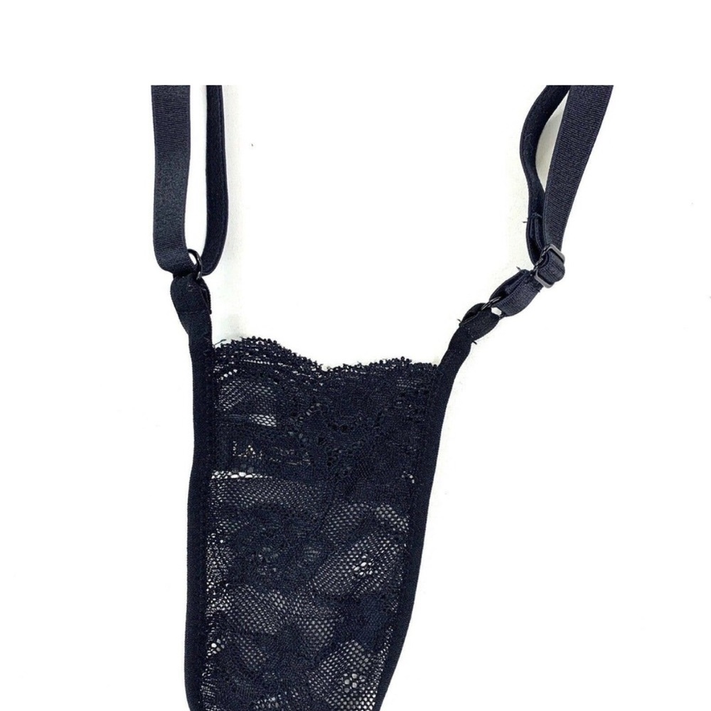 La Perla crossbody, black, lace pouch - Picture 5 of 8